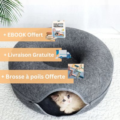 Panier d'intérieur en feutre Naturelle - CâlinDonut™ - Minou Zone